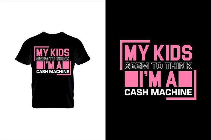 Mis hijos parecen pensar que soy un cajero automático Tipografía vector padres citar diseño de camiseta