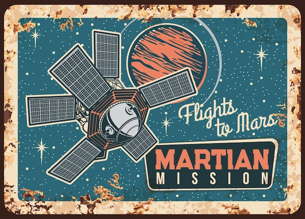 misión marciana vector placa oxidada marte research