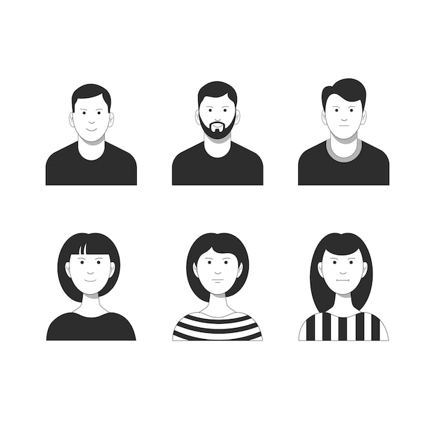 La misma colección creativa de avatares de cara