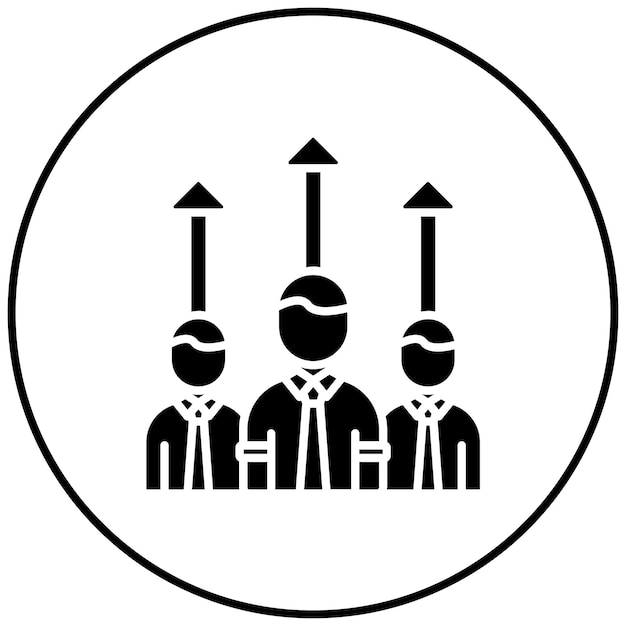 La misma imagen vectorial de íconos de enfoque se puede utilizar para personas de negocios