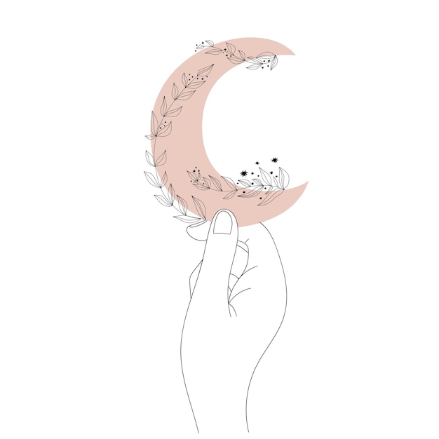 Místico de la mano y la luna