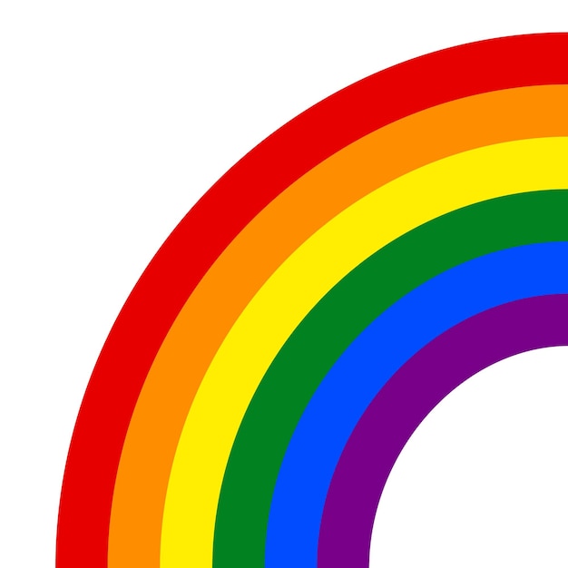 La mitad del arco iris aislado sobre un fondo blanco Elemento para el Mes del Orgullo Icono de un arco Iris Vector plano