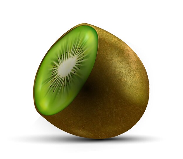 La mitad del concepto de kiwi