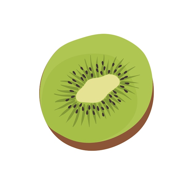 La mitad de kiwi frutas jugosas difusas vitamina alimentos saludables orgánicos para jugo y batido aislado en blanco