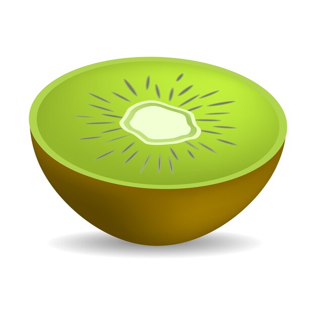 La mitad de la maqueta de kiwi fresco Ilustración realista de la mitad de la maqueta de vector de kiwi fresco para diseño web aislado sobre fondo blanco
