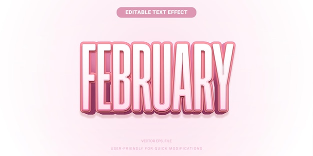Mix de febrero Rosa suave Efecto de texto editable Estilo alto