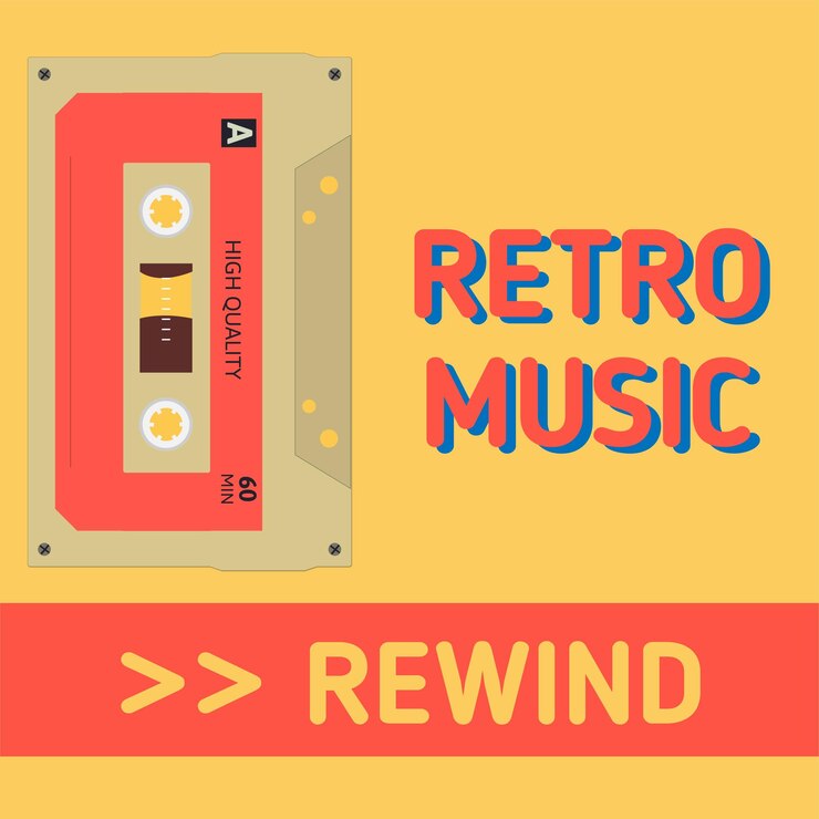 Vector mixtape de casete de audio de música retro