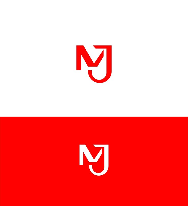 Vector mj jm carta logotipo de identidad signo símbolo plantilla