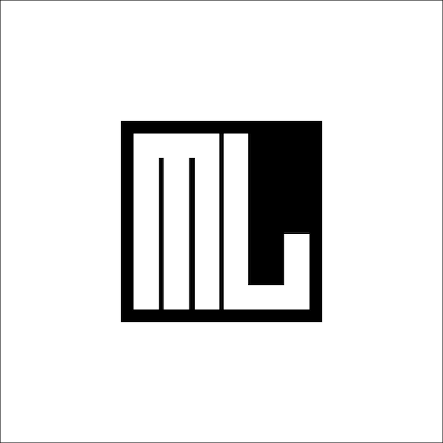 ML Logotipo moderno de combinación de letras Diseño minimalista