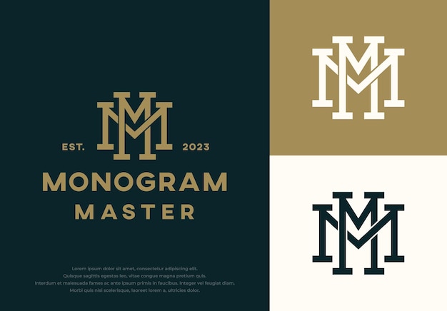 MM Monograma Letra inicial Diseño de logotipo para su identidad de marca