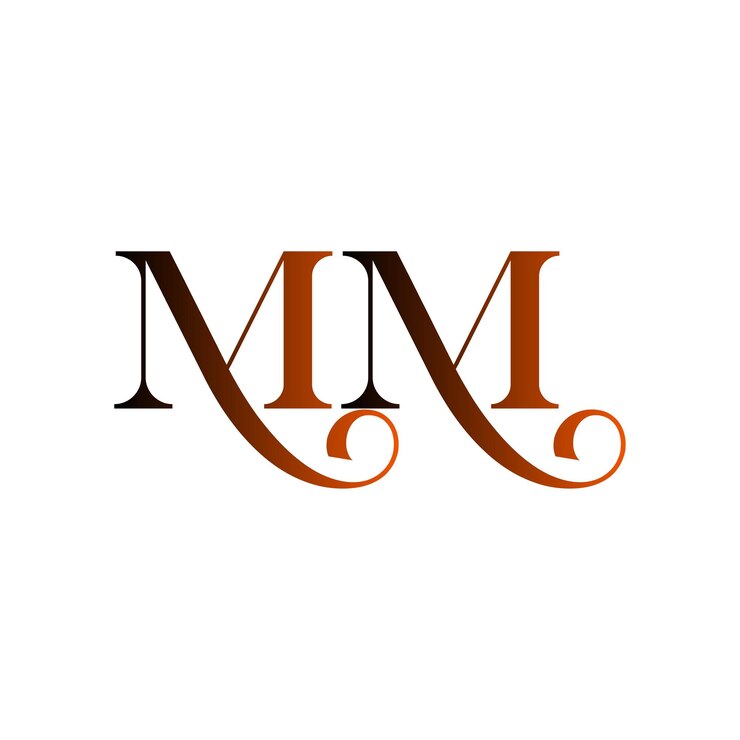 Vector mm tipografía emblema inicial monograma símbolo de lujo icono sencillo diseño de letra logotipo