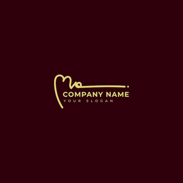 Mo Diseño de vector de logotipo de firma inicial