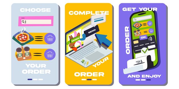 mobile and site application for product online order banner for website or delivery site