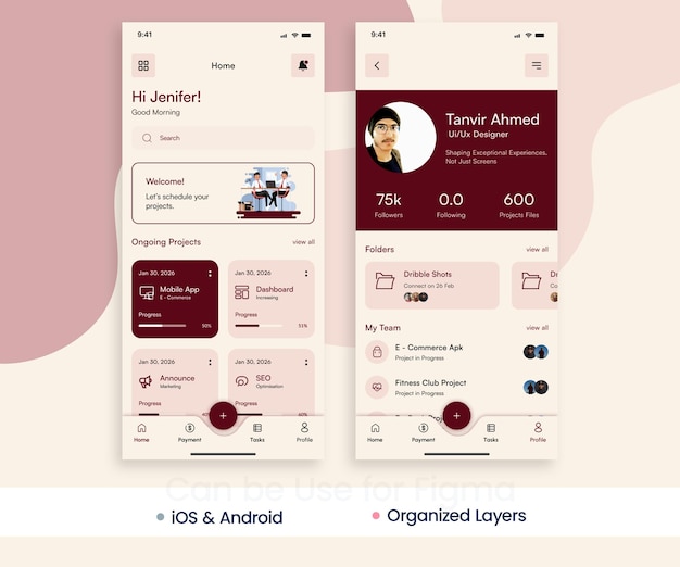 Mobile App UI Design for iOS amp Android Platforms Or Dashboard UI Kit