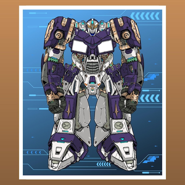 Mobile Fight gundam artwork mecha robot construido por cabeza brazo cuerpo pierna arma ilustración