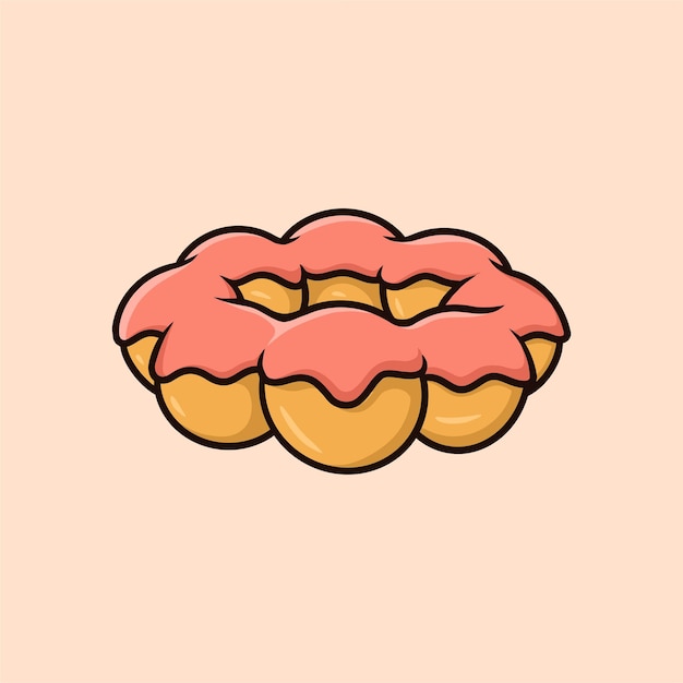 Mochi donuts vector ilustración de dibujos animados