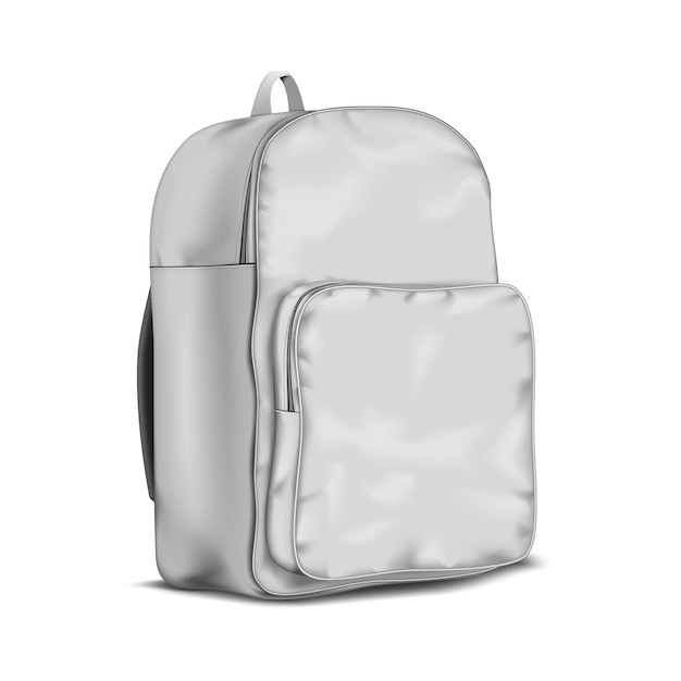 Vector mochila escolar en blanco blanco maqueta de vector realista maqueta de bolsa de viaje plantilla para diseño