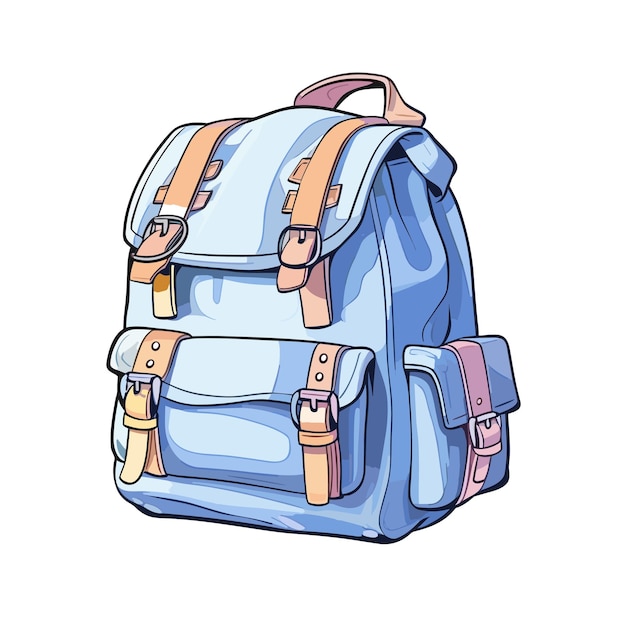 mochila escolar coloreada educación y estudio regreso a la escuela Estilo de dibujos animados