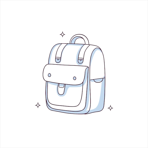 Mochila escolar dibujada a mano Doodle Sketch Vector Illustration