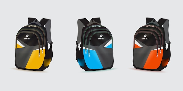 Vector mochila escolar con el logotipo de la vuelta a la escuela