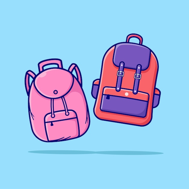 Mochila Escuela Aprender Ilustración Vectorial Icono Aislado