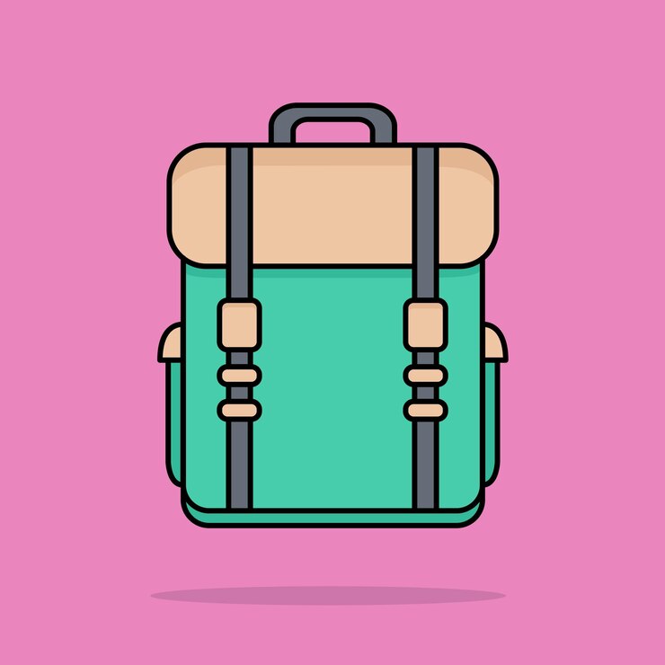 mochila moderna con ilustración vectorial de la correa