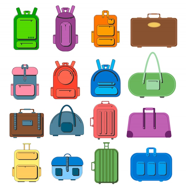 Mochilas, bolsos. bolsa de viaje, equipaje de viaje, estuche para turismo de vacaciones de viaje.