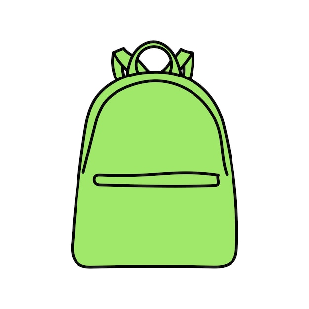 Mochilas vectoriales dibujadas a mano en estilo doodle aislado sobre fondo blanco.