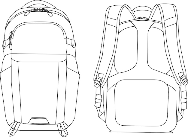 Mochilera aislada Mochilera Icon Vector de la escuela Icon de la línea de la mochila Icon del icono de la línea vectorial aislado