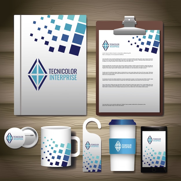 Vector mock up de identidad corporativa