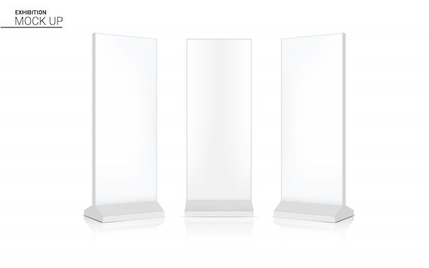 Mock up Realista Roll up Banner Kiosk Display 3D POP Stand para la venta Marketing