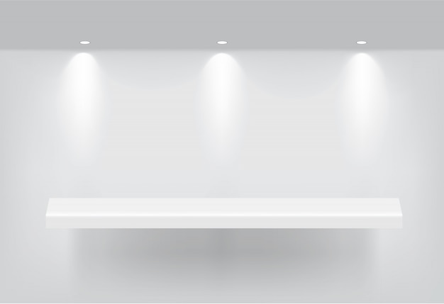 Vector mock up realistic empty shelf for interior to show product