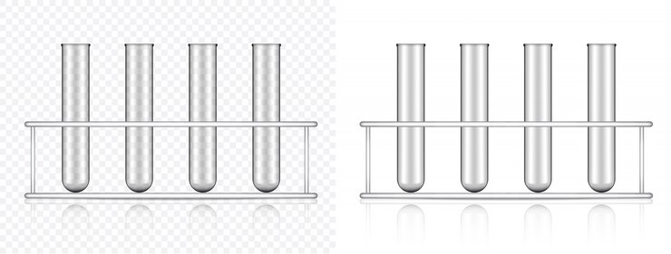 Vector mock up realistic transparent test tube for science