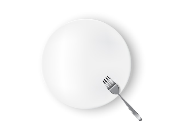 Mock up realistic white plate