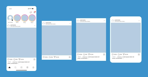 Mockup de alimentación de Instagram en un teléfono inteligente