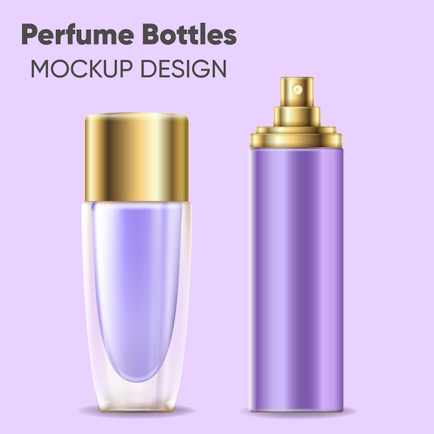 Mockup de botella de perfume archivo de diseño eps