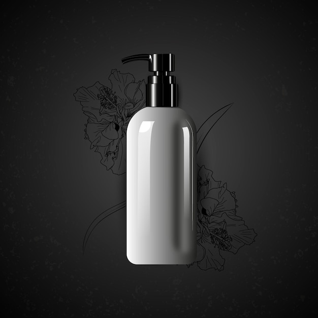 Mockup de una botella de producto cosmético para las redes sociales