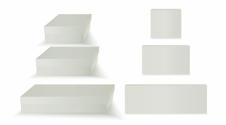 Vector mockup de caja gris claro aislado vector eps vector eps