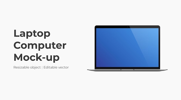 Mockup de computadora portátil en una ilustración vectorial realista