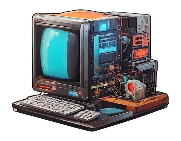 Mockup de la computadora retro