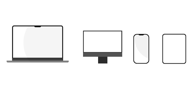 Mockup de los dispositivos electrónicos