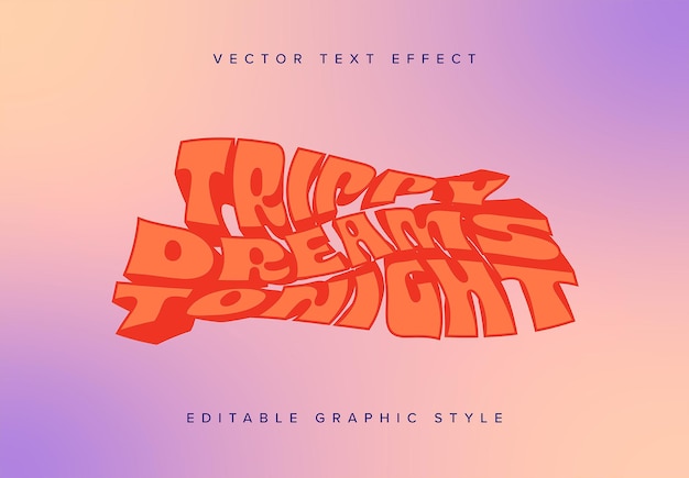 Vector mockup de efecto de texto en 3d deformado