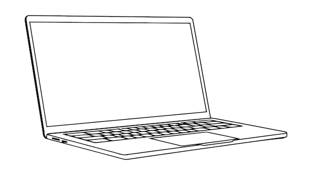 Mockup del logotipo vectorial de la computadora portátil aislado en un fondo blanco