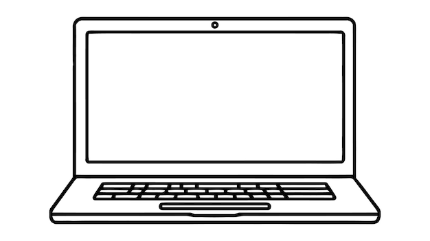 Mockup del logotipo vectorial de la computadora portátil aislado en un fondo blanco