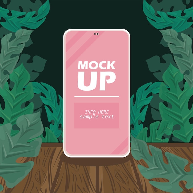 Mockup natural con smartphone