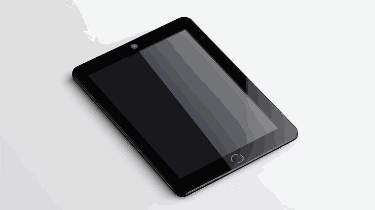 Vector mockup de pantalla de tableta digital para el diseño vectorial plano de tecnología inteligente