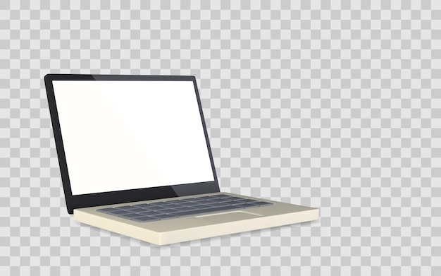 Mockup de portátil con pantalla en blanco Ilustración vectorial realista de una computadora moderna