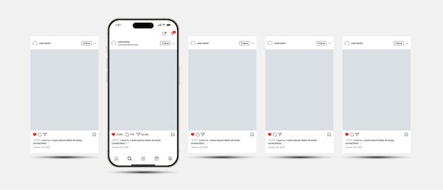 Mockup de publicaciones en las redes sociales