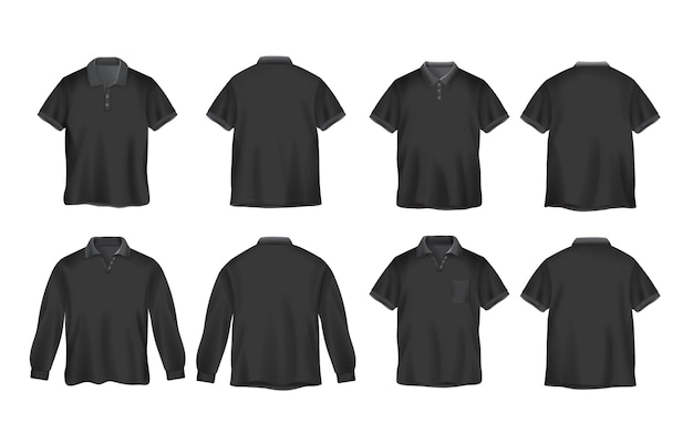 Mockup realista de una camiseta polo negra en 3D