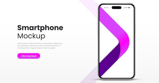 Mockup de teléfono inteligente de alta calidad en 3D con diferentes ángulos y fondo aislado para mostrar la aplicación móvil